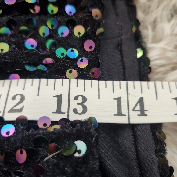 Free People‎ Sequin Festival Flares Stretchy Black Bell Bottoms Women's Large - Picture 10 of 11